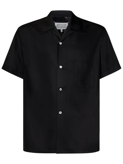 Maison Margiela 排扣短袖衬衫 In Black