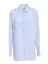 Maison Margiela Striped Cotton Poplin Shirt In Azul Claro