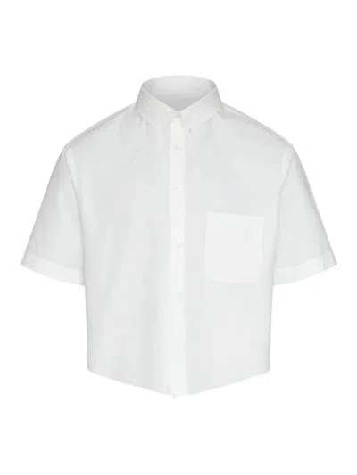 Maison Margiela Short-sleeved Shirt In Burgundy