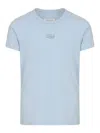 Maison Margiela Baby Blue Cotton T-shirt With Signature Numbers Motif In Blue