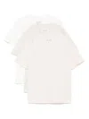 Maison Margiela Neutral-hued T-shirt Set With Distinctive Stitch Logo In White