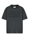 Maison Margiela Topstitched Logo Oversized T-shirt In Blue