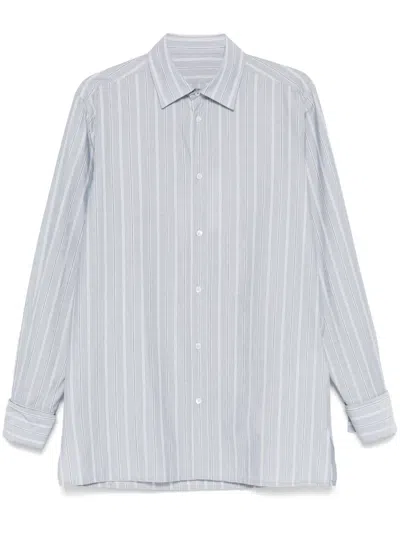 Maison Margiela Candy-striped Shirt In Blue