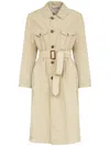 Maison Margiela Canvas Belted Trench Coat In Neutrals