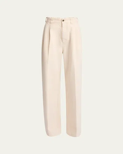 Maison Margiela Canvas Denim Wide Leg Pants In Neutral