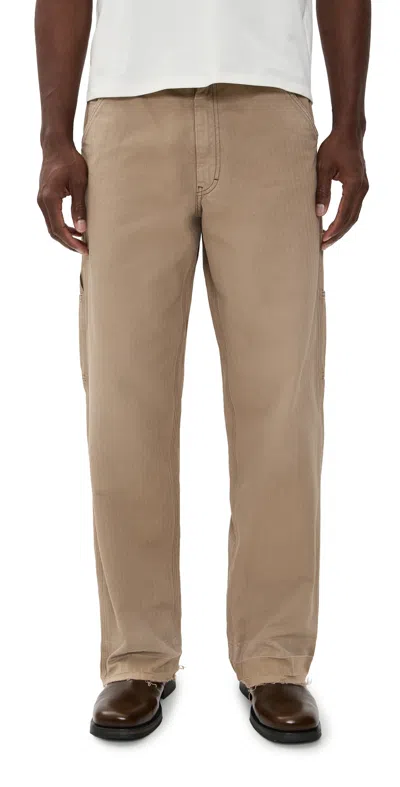 Maison Margiela Canvas Work Pants Stone Washed Beige In Pink