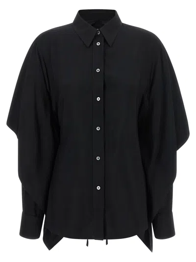 Maison Margiela Draped Cape Shirt In Black