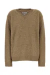Maison Margiela Cappuccino Wool Blend Sweater In Walnut