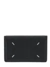 Maison Margiela Signature Stitch Leather Wallet In Black