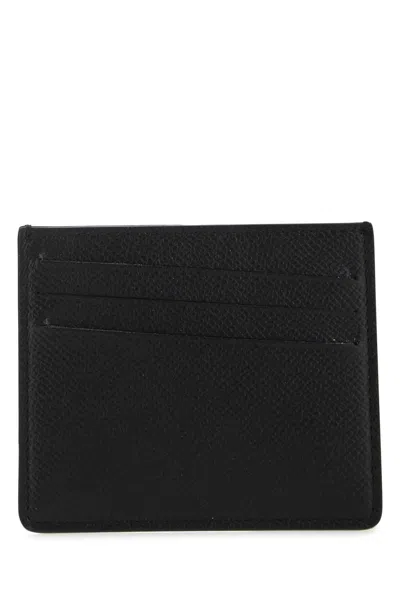 Maison Margiela Four Stitches Leather Card Holder In Black