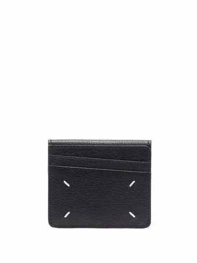 Maison Margiela Card Holder Slim With Gap And Coins Pock Accessories In Black