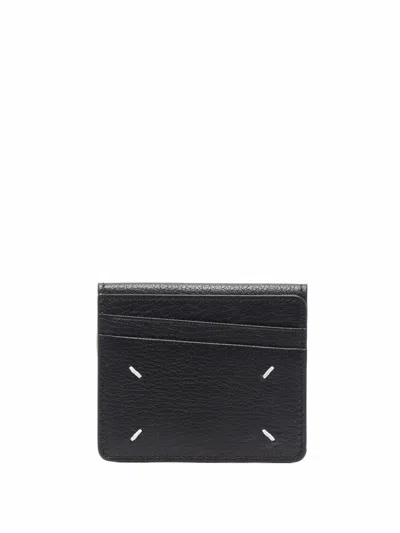Maison Margiela Card Holder Slim With Gap And Coins Pock In Black