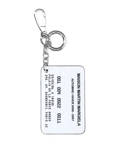 Maison Margiela Card Holder With Key Ring In White