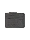 Maison Margiela Textured Black Leather Card Holder With Logo In Black