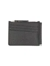 Maison Margiela Textured Black Leather Card Holder With Logo In Black
