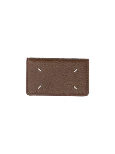 Maison Margiela Cardholder Four Stitches In Brown