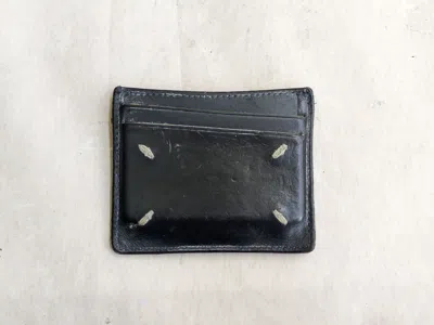 Pre-owned Maison Margiela Cardholder Wallet Navy Blue Leather