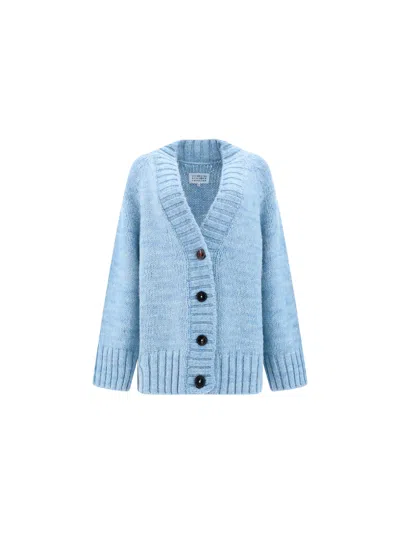 Maison Margiela Alpaca Blend Knit Cardigan In Blue