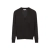 Maison Margiela Brown Wool Cardigan With Suede Elbow Patches In Brown