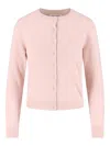 Maison Margiela Cardigan In Lana In Pink