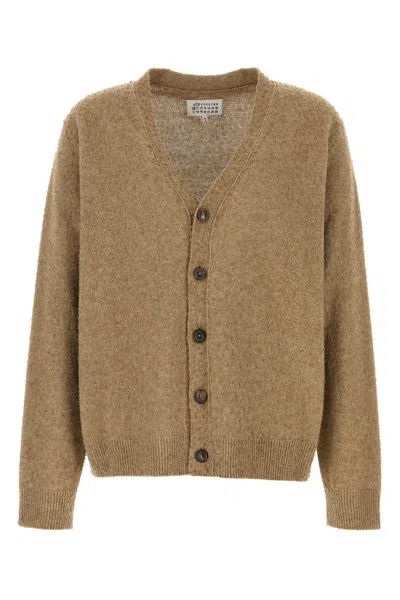 MAISON MARGIELA MAISON MARGIELA MELANGE CAPPUCCINO WOOL BLEND CARDIGAN