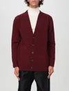 Maison Margiela Wool Cardigan With V-neck And Back Detail In Burgunderrot