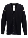 Maison Margiela V-neck Cardigan With Long Sleeves And Elbow Patches In Blue