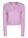 Maison Margiela Lilac Wool Blend Cardigan In Pink