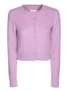 Maison Margiela Lilac Wool Blend Cardigan In Pink