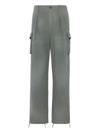Maison Margiela Cotton Blend Cargo Pants Sage In Gray