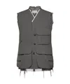 Maison Margiela Sleeveless Wool Jacket Man Grey Melange In Black