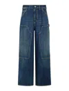 Maison Margiela Carpenter Blue Cotton Jeans In Blue