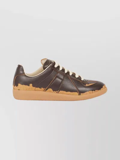 Maison Margiela Casual Low-top Sneakers Distressed Effect In Brown
