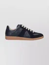 Maison Margiela Casual Low Top Sneakers With Suede Panels In Black