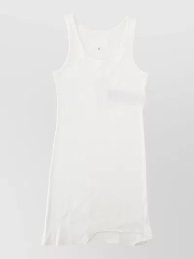 Maison Margiela Casual Ribbed Top Soft Stretch Fabric In White