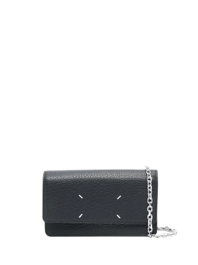 Maison Margiela Chain Four Stitches Wallet In Black