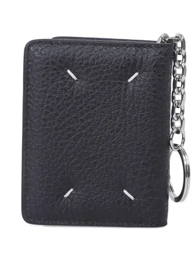 Maison Margiela Chain Leather Wallet In Black