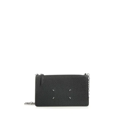 Maison Margiela Chain Link Zipped Wallet In Black