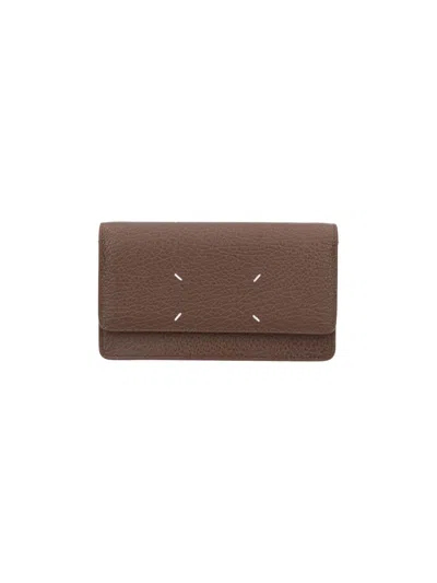 Maison Margiela Chain Wallet Four Stitches In Brown