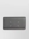 Maison Margiela Four Stitches Wallet With Chain In Pebble Grey Leather In Gray