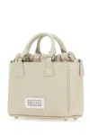 MAISON MARGIELA CHALK LEATHER 5AC TOTE HORIZONTAL HANDBAG