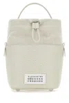 Maison Margiela Women Chalk Leather And Canvas Mini 5ac Bucket Bag