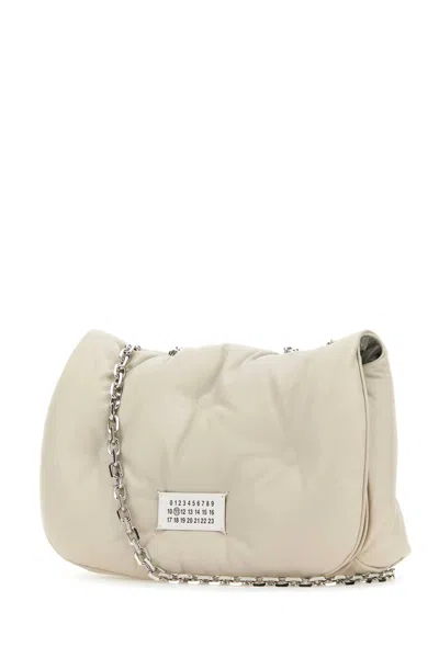 Maison Margiela Chalk Nappa Leather Medium Glam Slam Shoulder Bag In Greige