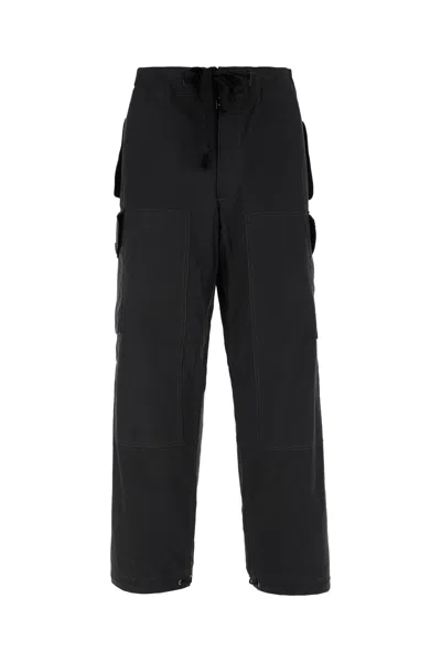 Maison Margiela Charcoal Cotton And Nylon Pants In Black