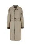 Maison Margiela Trench In Misto Cotone Tortora Donna