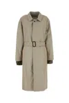 Maison Margiela Trench In Misto Cotone Tortora Donna