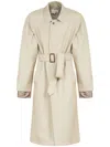 Maison Margiela Charcoal Cotton Blend Trench Coat In White