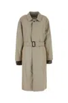Maison Margiela Trench In Misto Cotone Tortora Donna In Stone