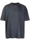 Maison Margiela Charcoal Grey Cotton T-shirt With Signature Detail In Black