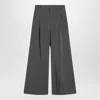 Maison Margiela Wide-leg High Waist Trousers With Front Pleats In Gray